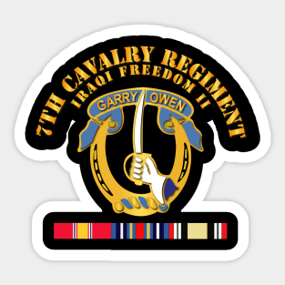 7th Cavalry Regt  - IF - II w Svc Ribbons Sticker